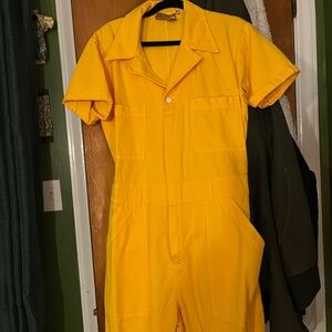 Yellow short sleeve big bud press jumpsuit